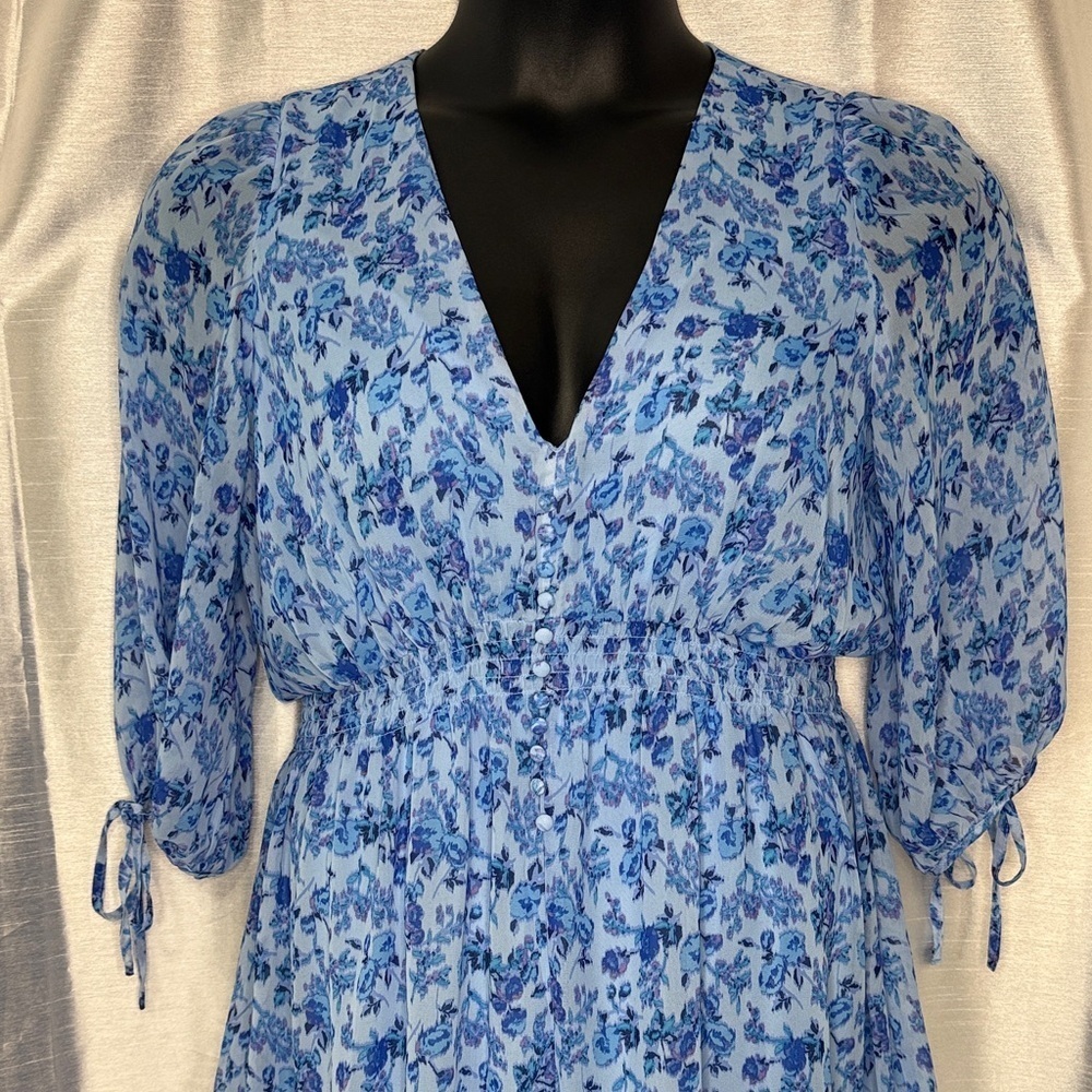 Taylor Dress Floral Smocked Ruffle Coquette Cottage Peasant Lined Women’s 10
